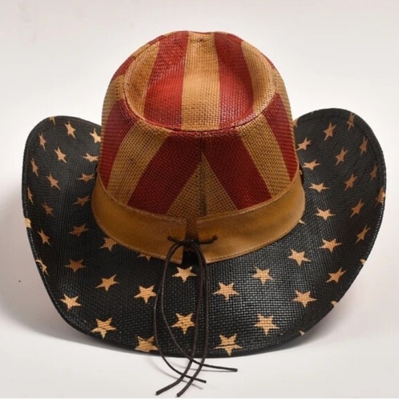Goldcoast Sunware Patriotic American Flag Cowboy Hat NWT main image 9